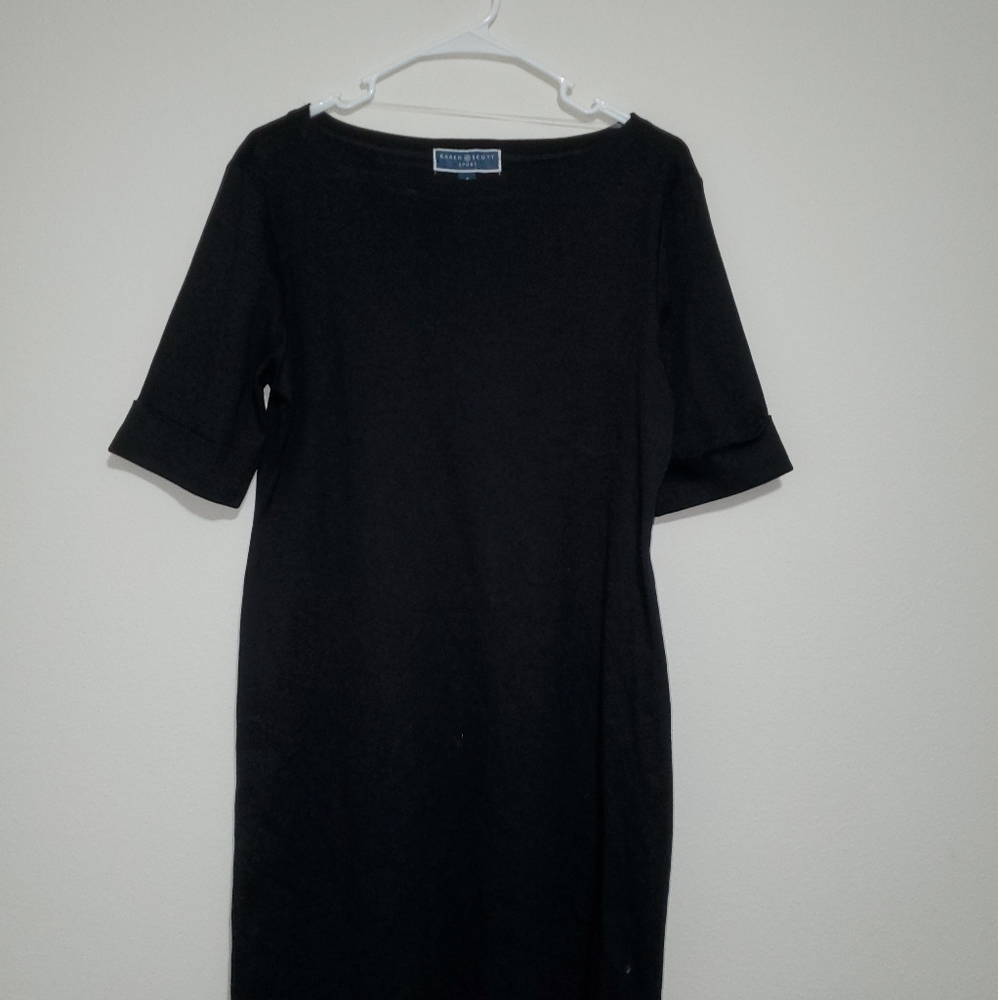 Karen Scott Black Midi Dress S